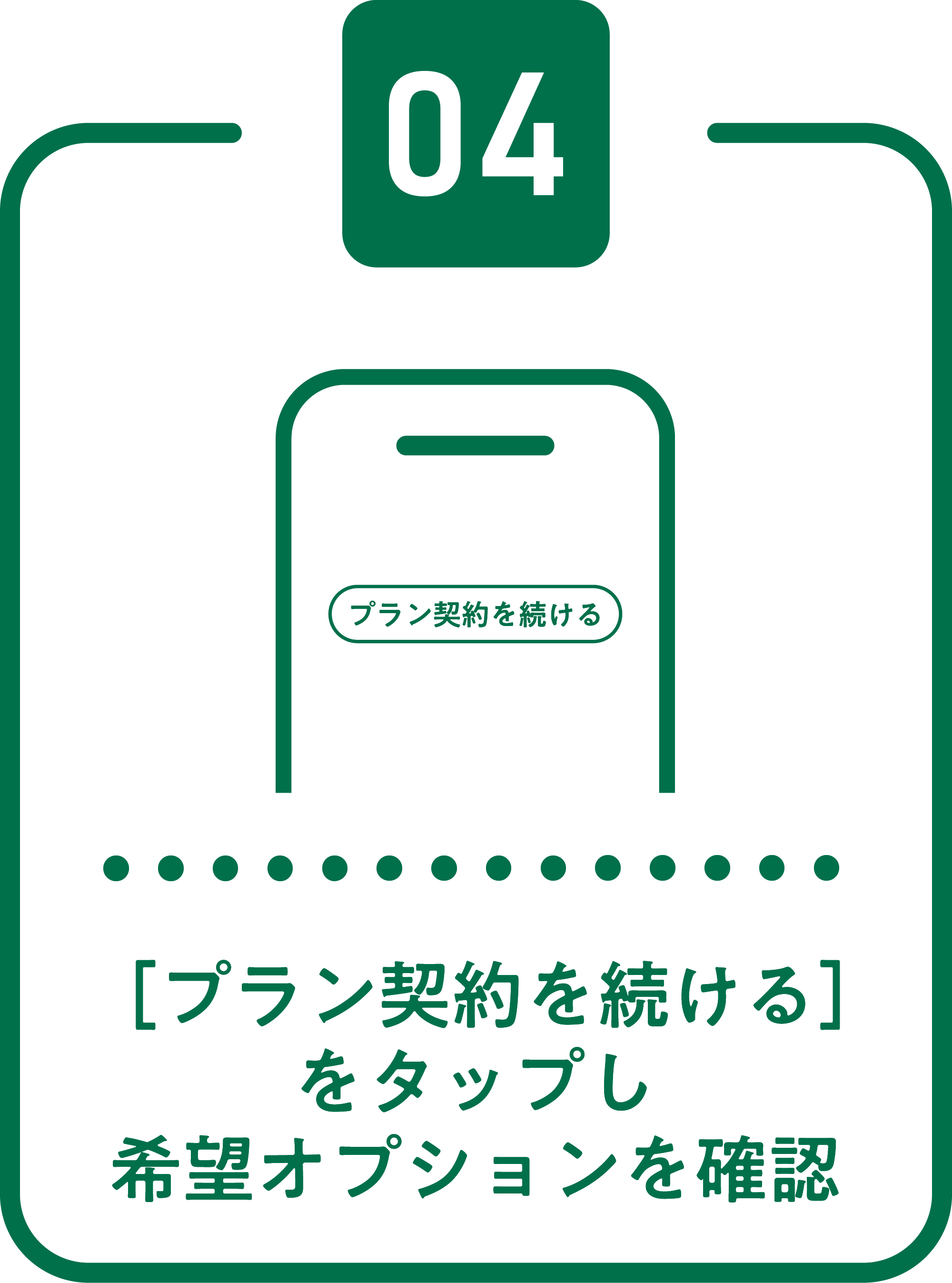 ［プラン契約を続ける］をタップし希望オプションを確認